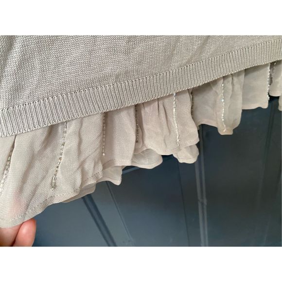 Chan Luu TAN Beaded Cardigan Sweater, Size Large, MSRP $248 - Picture 10 of 12